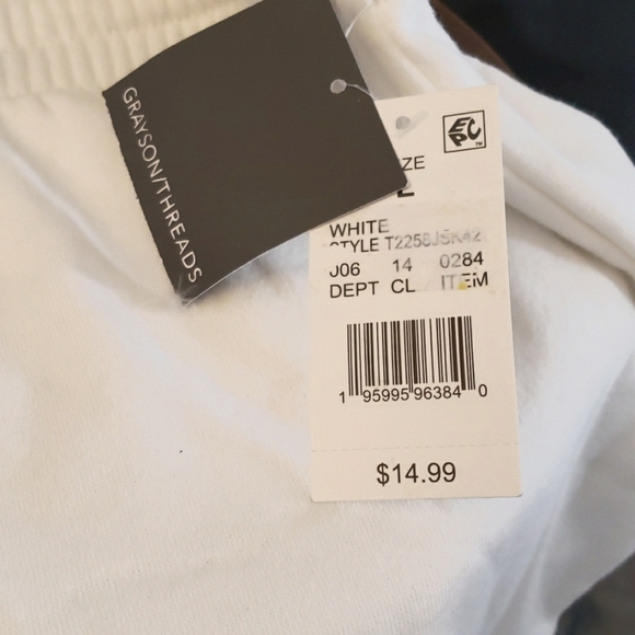 Grayson Threads White with Blue Striped Accent Fleece Tennis Style Skirt Size L - Picture 3 of 7